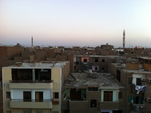 Vista do albergue em Luxor
