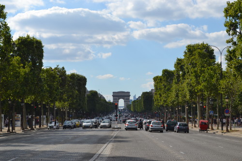 Champs-Élysées com o arco lá no alto