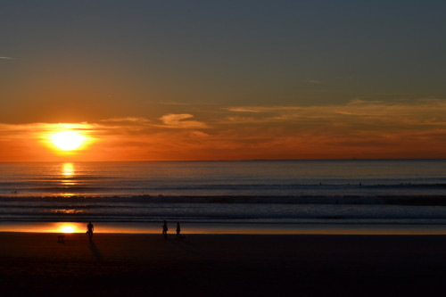 Pôr-do-sol na Ocean Beach, nada mal hein Califórnia!